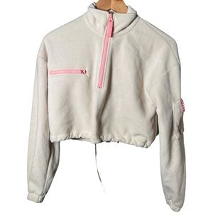 Furry cropped turtle neck jacket